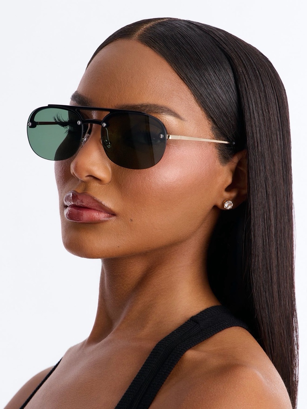 Black Frame Green Lens Women’s Sunglasses